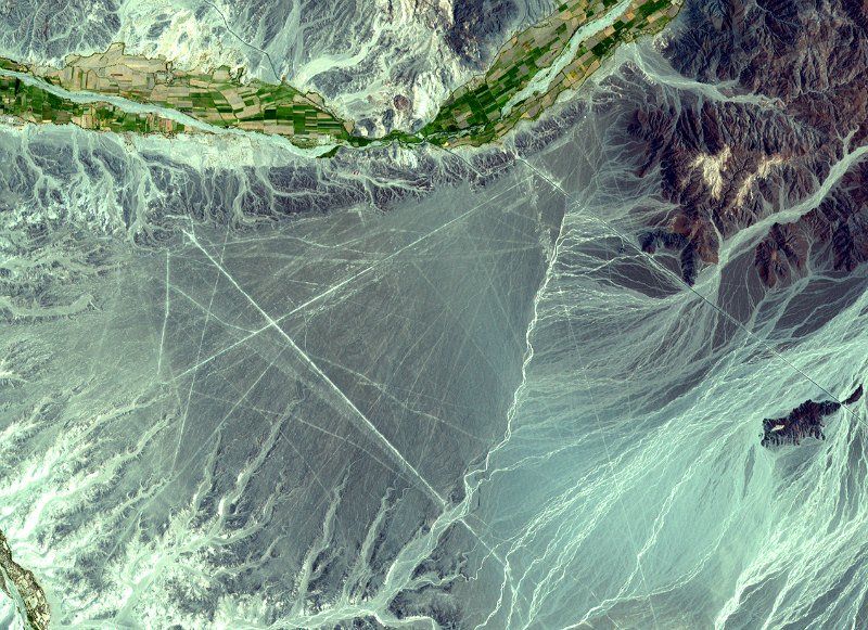 Detalle de una de las imágenes de satélite tomadas por la NASA en la zona de Nazca