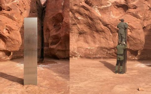 Encuentran extraño monolito metálico en Utah