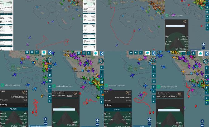 el software de rastreo proporciona las rutas de vuelo de los globos