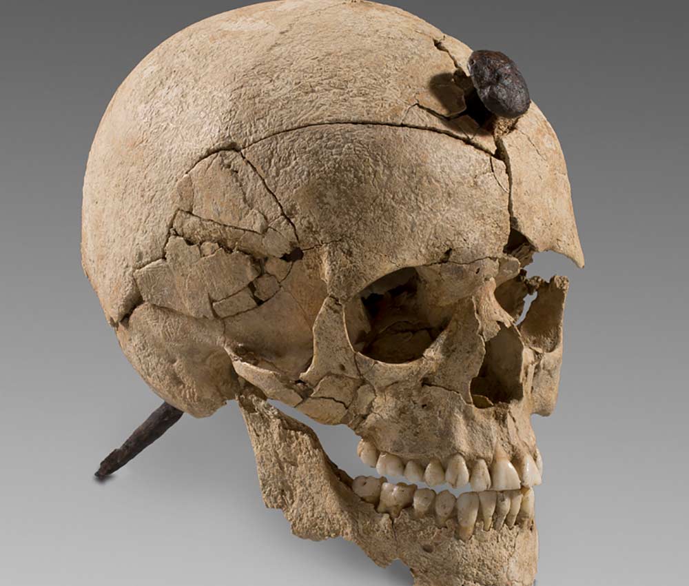 Hallan un cráneo ritual íbero en una muralla romana (Crédito: Museo Arqueológico de Cataluña)