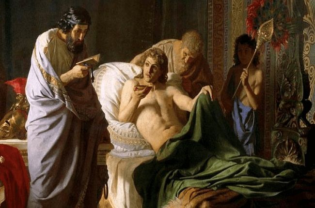 Muerte de Alejandro Magno en el palacio de Nabucodonosor II en Babilonia