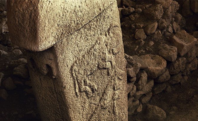 Un relieve de antiguas ruinas de Gobeklitep