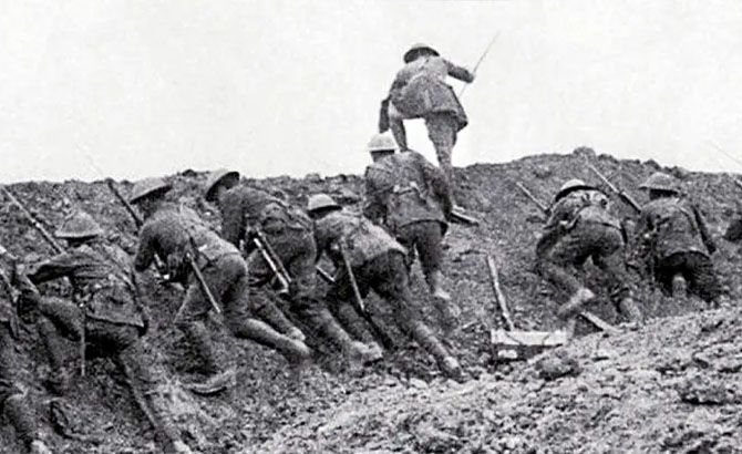Una panorámica de las trincheras en la I Guerra Mundial