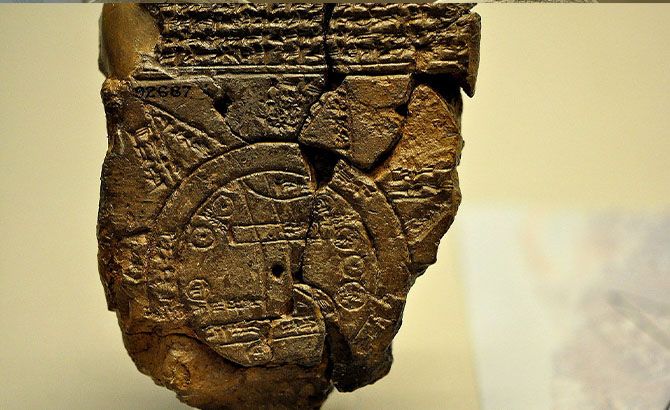 El mapa babilónico del mundo según una tablilla procedente de Sippar