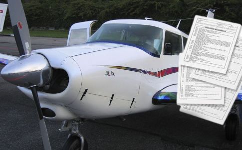 Una avioneta Piper y el informe del caso