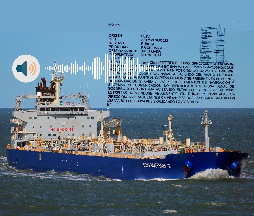 Escucha la llamada de un buque mercante al ver ovnis