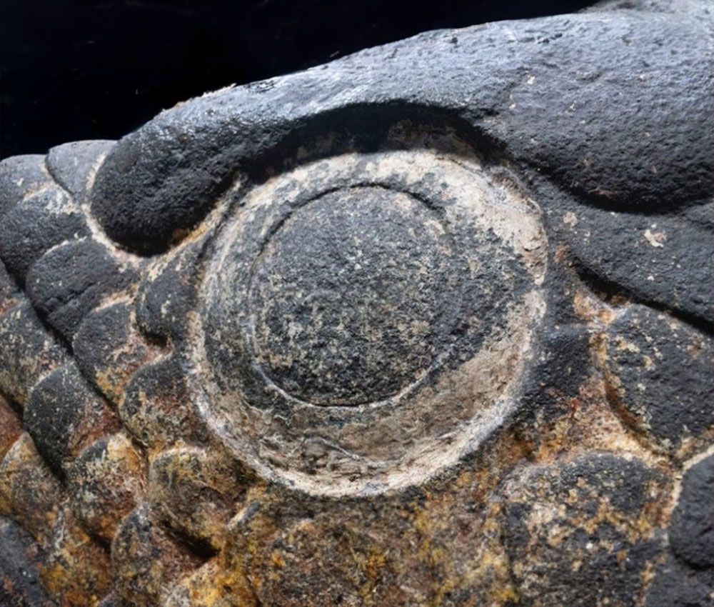 Detalle de la serpiente emplumada
