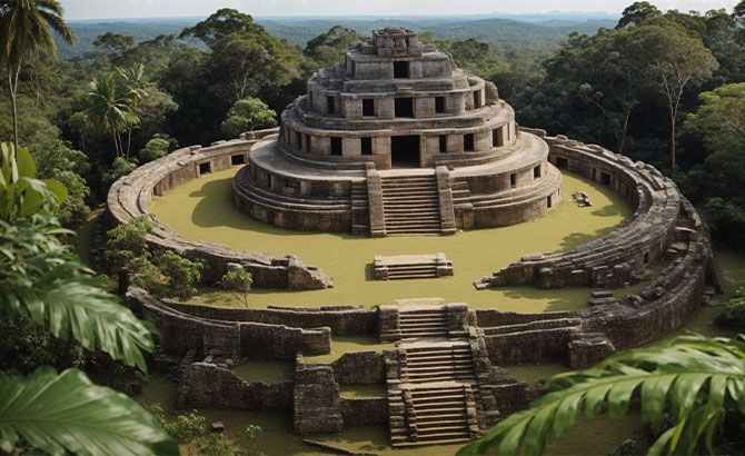 Reconstrucción en 3D del templo maya dedicado al dios serpiente