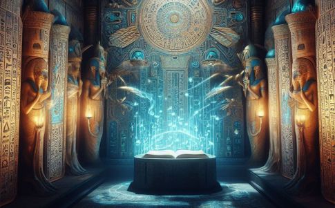 Ilustración que recrea los textos mágicos del Antiguo Egipto