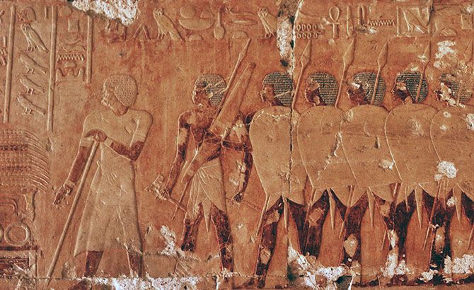 Relieve que describe la llegada de la expedición egipcia al país de Punt en la época de Hatshepsut