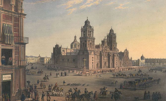 La plaza del Zócalo en la época