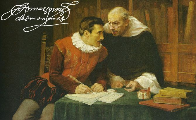 Retrato y firma del gobernador de Filipinas, Gómez Pérez Dasmariñas
