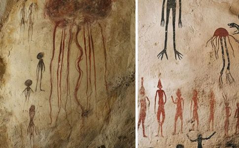 Ovnis medusa en pinturas rupestres