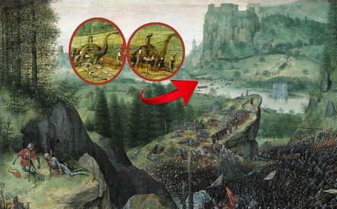 Dinosaurios en un cuadro del siglo XVI