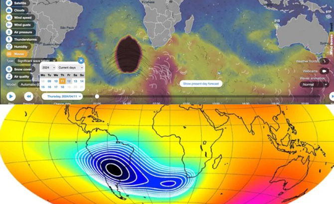 La anomalía del Atlántico Sur coincidía con la posición del extraño fenómeno