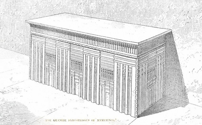 Perring dejó un dibujo del lujoso sarcófago Perring dejó un dibujo del lujoso sarcófago