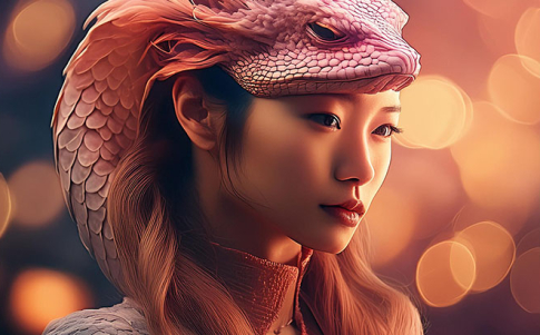 En el folcklore abundan dragones chinos y serpientes emplumadas (creado con IA)