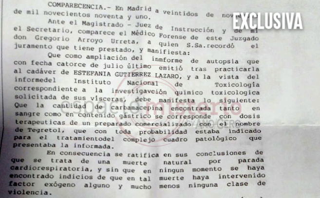 La epilepsia no fue la causa de la muerte de Estefanía Gutiérrez Lázaro La epilepsia no fue la causa de la muerte de Estefanía Gutiérrez Lázaro
