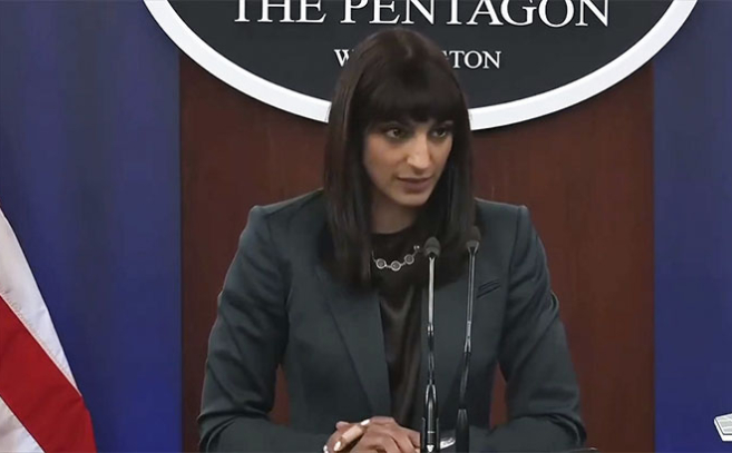 La subsecretaria de prensa del Pentágono, Sabrina Singh