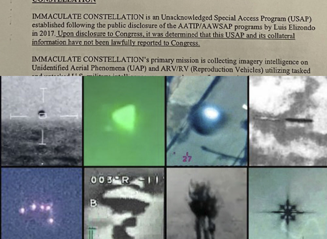 Algunos objetos descritos en el documento Immaculate Constellation