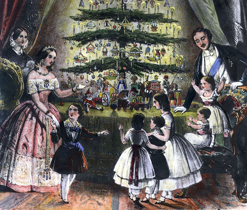 Una imagen coloreada de la escena publicada en el Illustrated London News