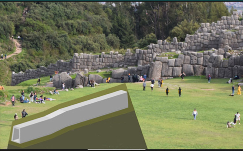 Dibujo del pasaje sustentado en el estudio con georradar Dibujo del pasaje sustentado en el estudio con georradar