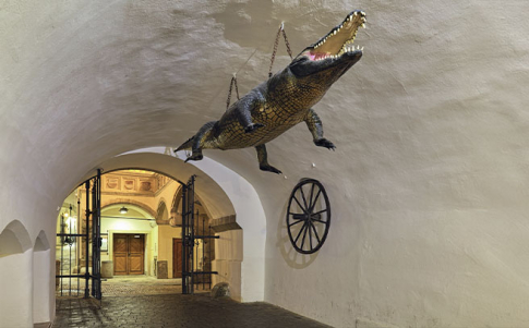 El Dragón y la Rueda de Brno en el Antiguo Ayuntamiento de la ciudad