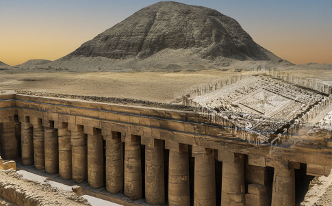 Una interpretación artística del laberinto bajo la pirámide de Hawara