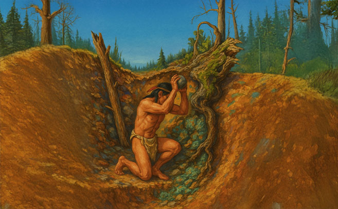 Los nativos americanos excavaron los pozos de cobre de forma rudimentaria