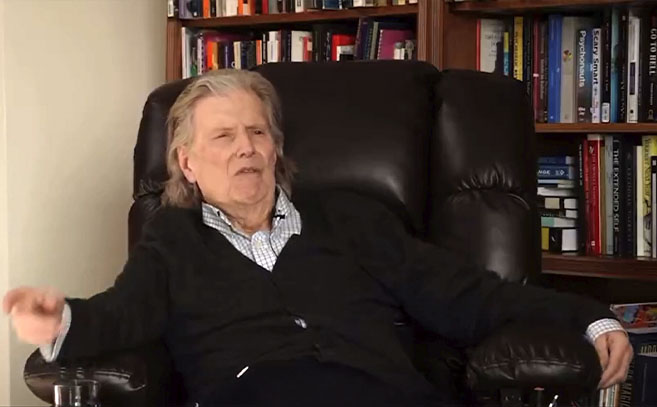 Un momento de la entrevista con Harald Malmgren Un momento de la entrevista con Harald Malmgren