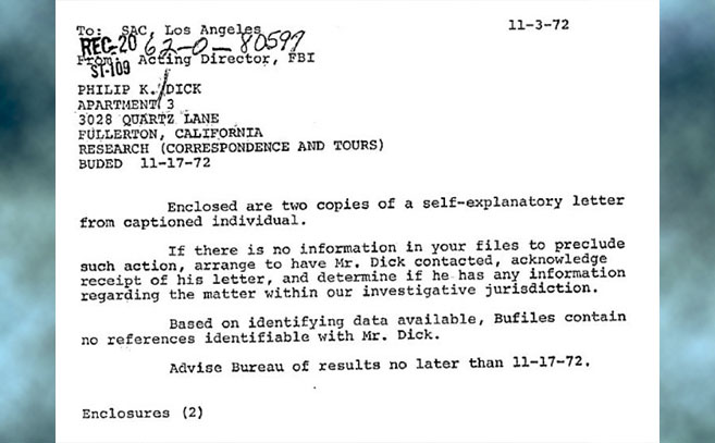 Comunicación dirigida al director del FBI en 1972