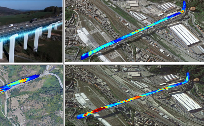 Pruebas previas del SAR en el puente Morandi, en Génova Pruebas previas del SAR en el puente Morandi, en Génova