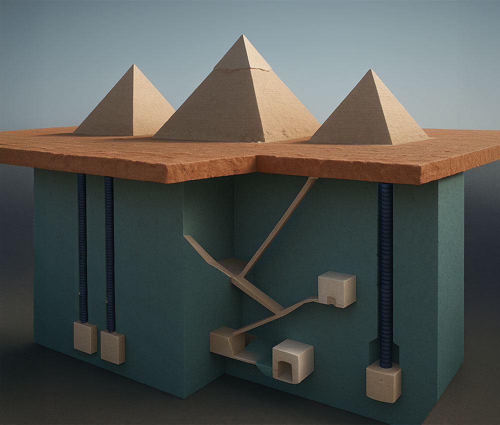 Recreación de las estructuras presentadas por Biondi en Malta Recreación de las estructuras presentadas por Biondi en Malta