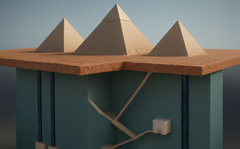 Recreación de las estructuras presentadas por Biondi en Malta