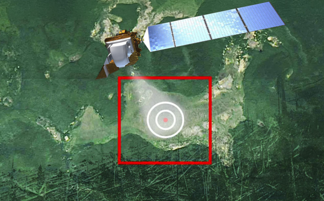 Imagen de la zona cero de Tunguska obtenida por el satélite Landsat 8 Imagen de la zona cero de Tunguska obtenida por el satélite Landsat 8