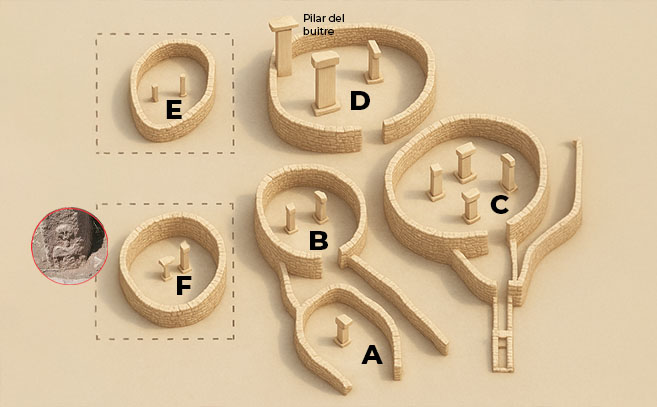 Esquema de las estructuras de Göbekly Tepe