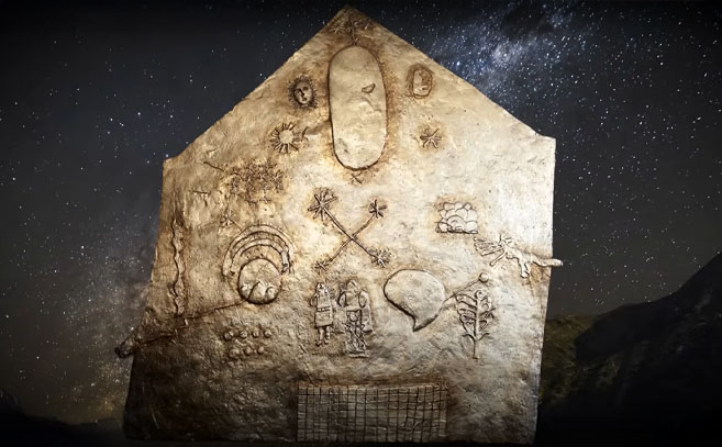 Una reproducción de la cosmologia Inca de Juan Santa Cruz Pachacuti