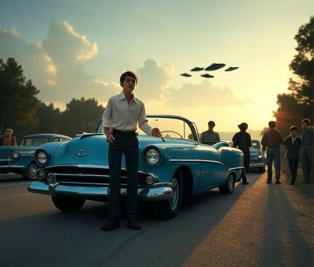 20 conductores se detuvieron a observar una formación de ovnis en 1955