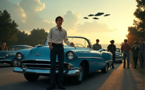 20 conductores se detuvieron a observar una formación de ovnis en 1955