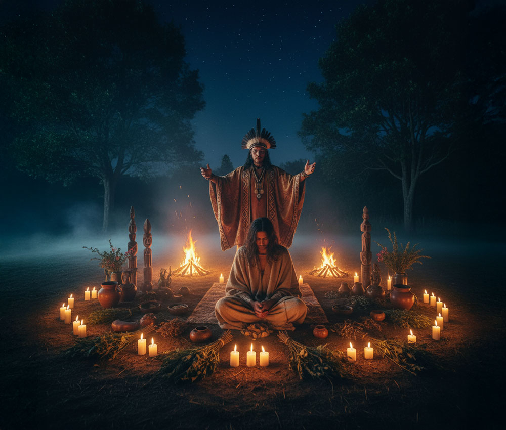 Un curandero saca el susto del cuerpo a un paciente