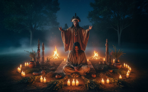 Un curandero saca el susto del cuerpo a un paciente