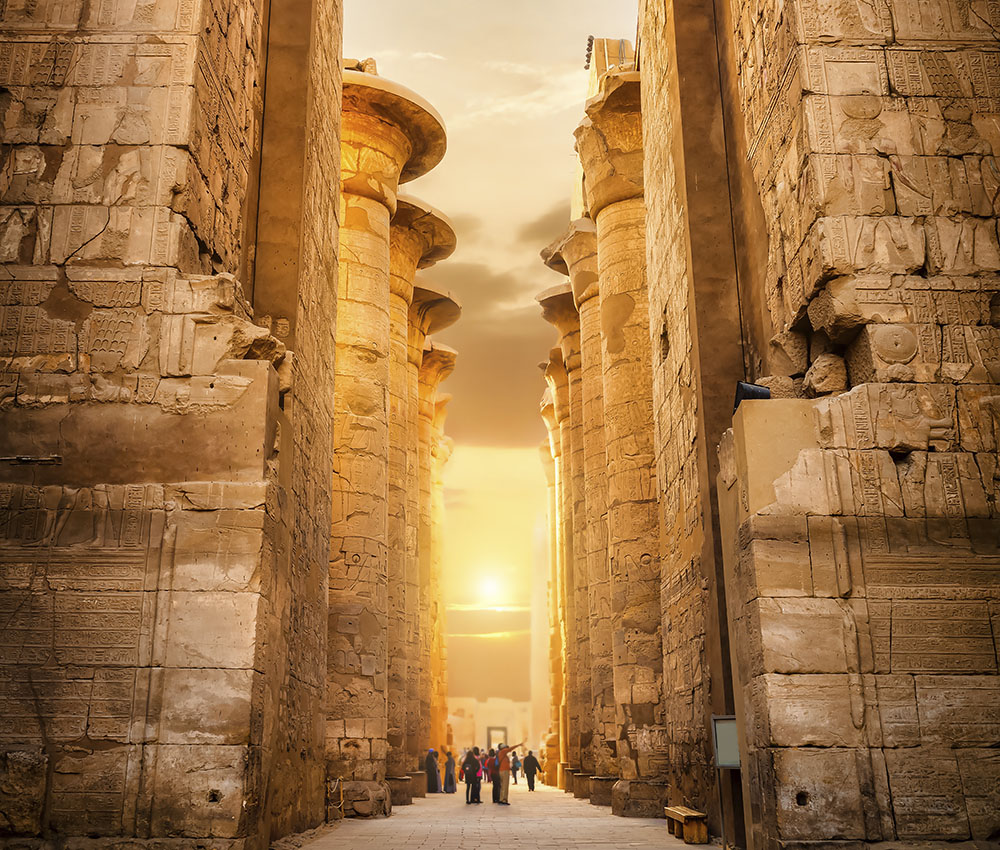 Puesta de sol desde el templo de Karnak