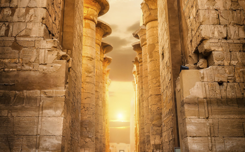 Puesta de sol desde el templo de Karnak