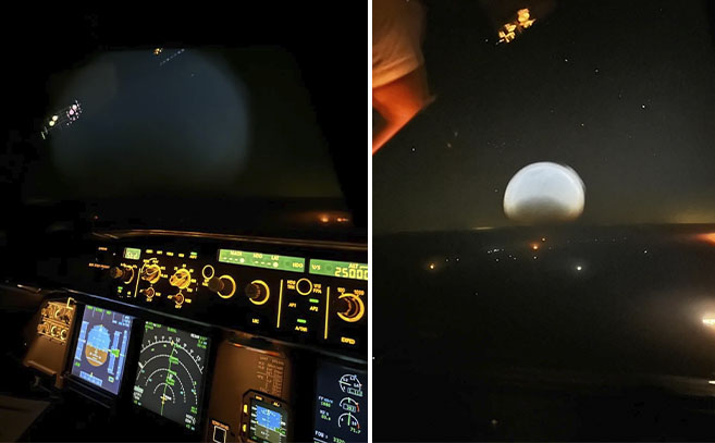 Dos imágenes tomadas por el piloto del vuelo Dos imágenes tomadas por el piloto del vuelo