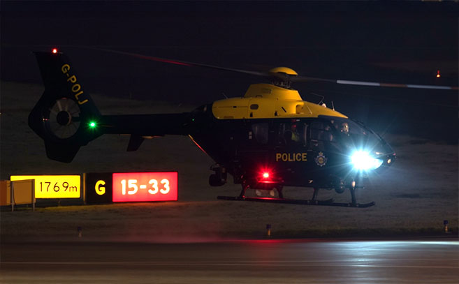 Un helicóptero de la policía fue enviado a la zona tras una serie de avistamientos de drovnis