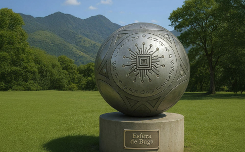 Monumeto a la esfera de Buga en Altobonito (Colombia)