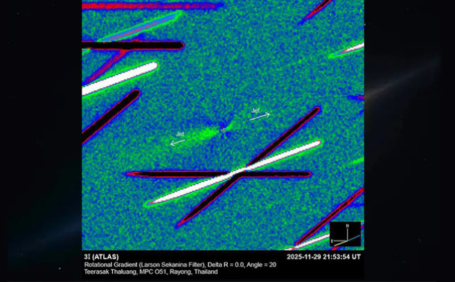 Imagen de 3IATLAS del 29 de noviembre tomada con un telescopio de 0,26 metros en Rayong, Tailandia