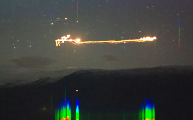 Otra de las luces captadas en el Valle de Hessdalen