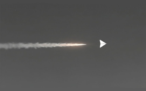 Recreación del objeto triangular avistado en las proximidades de Groom Lake