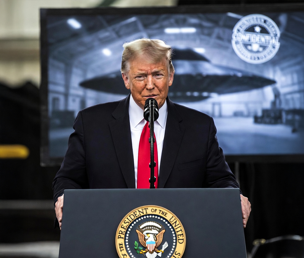 Recreación con IA del anuncio de vida extraterrestre